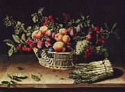 Louise Moillon Weintrauben, apfel und Melonen painting